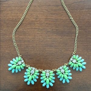 J. Crew Green, Blue, and Gold Necklace
